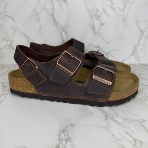 Birkenstock Milano Mocca Birkibuc 38 Women size 7